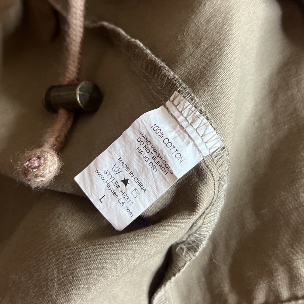 NWT Hayden LA Embroidered Tribal Cargo Jacket in Olive Green Sz Large - Picture 11 of 11